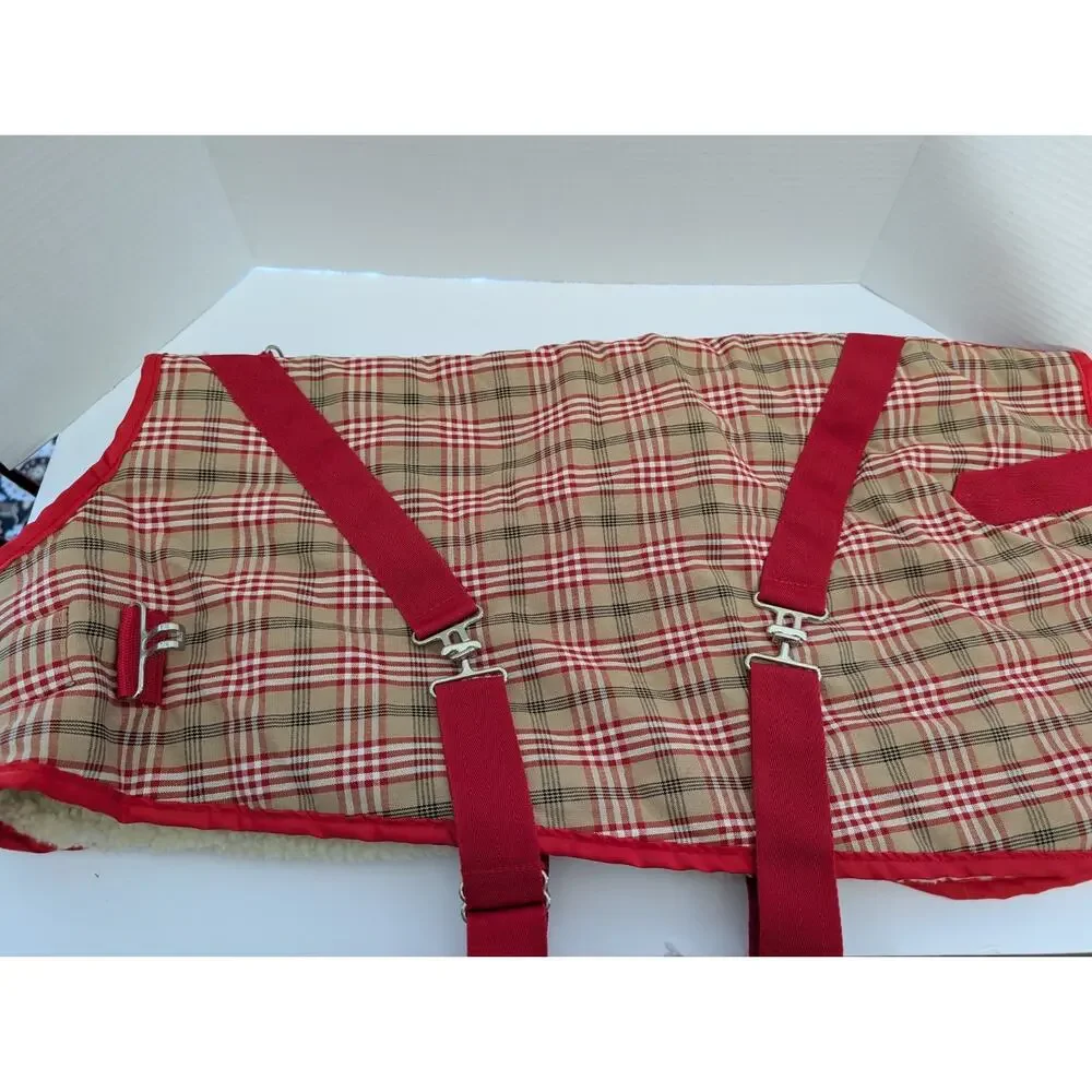 Canine Styles Plaid Dog Coat Size 26 Sherpa Lined Adjustable Straps Large Breed